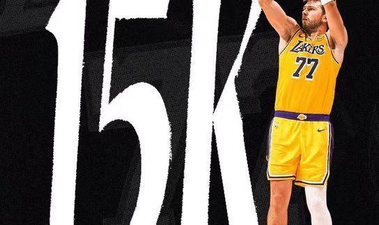 必发-东契奇狂创8项纪录：多项超科比湖人第一 第3年轻15000分仅输詹杜